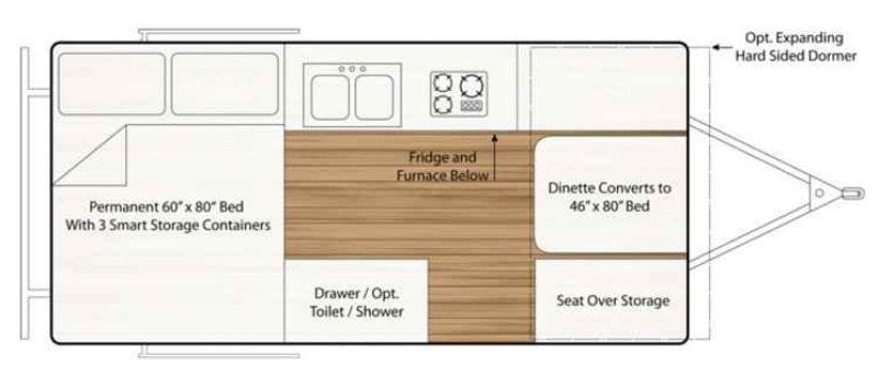 RVs That Look Like Tiny Houses A-Frame Pop-Up RV Tiny House on Wheels Floorplan