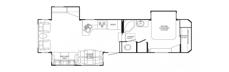 RVs That Look Like Tiny Houses Neo-Classic Fifth Wheel Transforms into Nomadic Tiny Home- 2006 Heartland Big Horn 3400RL Floorplan