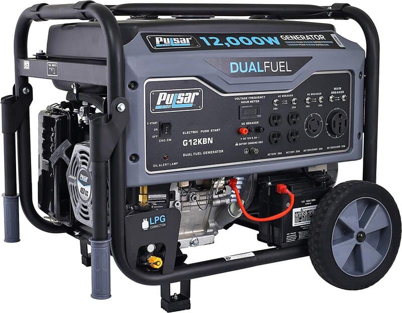 Generators to Run Your Travel Trailer AC Pulsar G12KBN Heavy Duty Portable Duel Fuel Generator