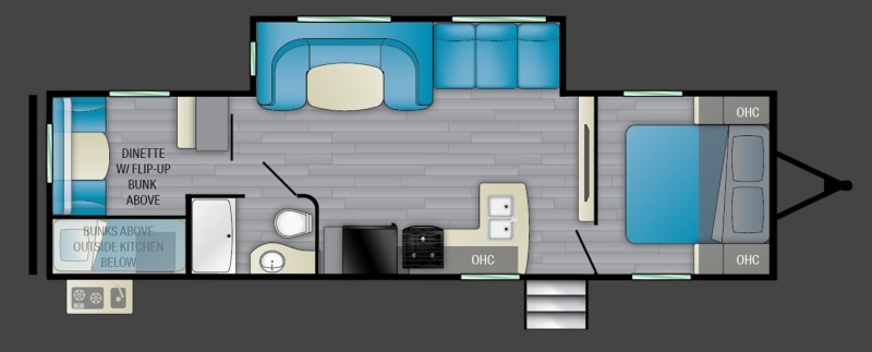 Best Travel Trailers with Office Space  Heartland Trail Runner 30RBK Floorplan