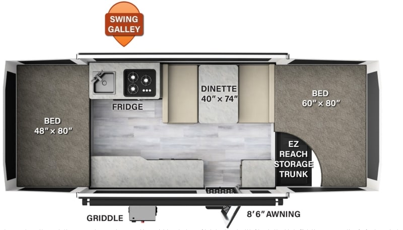 Best Popup Campers for Beginners Flagstaff MAC 206M Floorplan