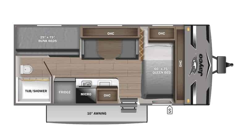 Travel Trailers For Families Travel Trailers for a Family of 4 Jayco Jay Flight STX 174BH Floorplan