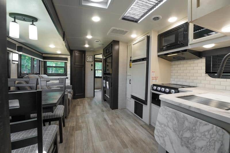 Travel Trailers For Families Travel Trailers for Full-Time Families Jayco White Hawk 32BH Interior