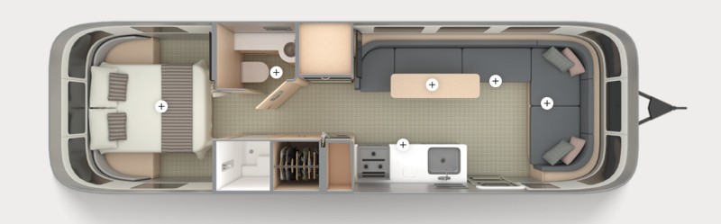 Travel Trailers for ½ Ton Trucks Airstream Globtrotter 30RB Floorplan