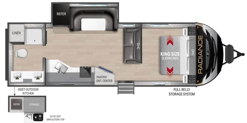 Travel Trailers for ½ Ton Trucks Cruiser RV Radiance 26KB Floorplan