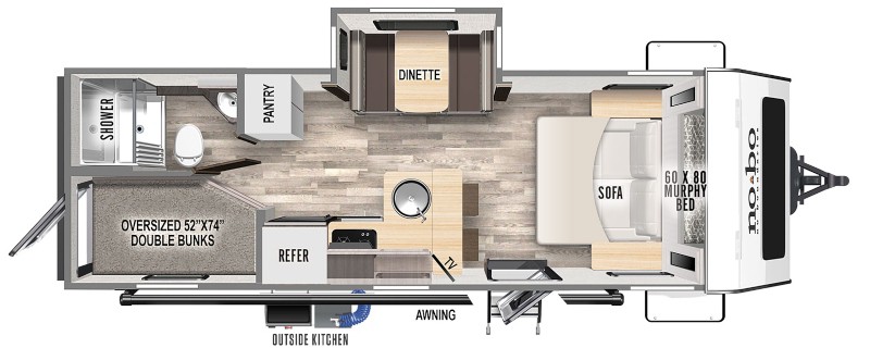 Travel Trailers for ½ Ton Trucks Forest River No Boundaries 20.3 Floorplan