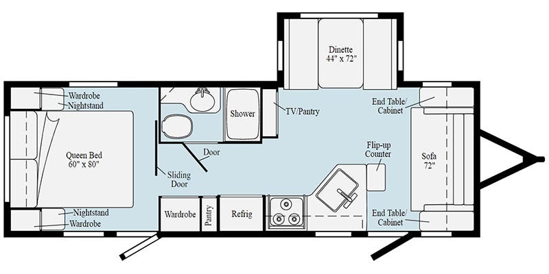 Travel Trailers for ½ Ton Trucks Winnebago Minnie 2500FL Floorplan