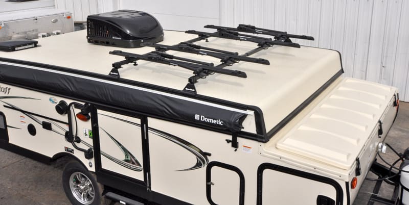 Tent trailer bike 2024 rack