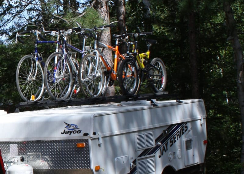 Tent trailer discount bike rack diy