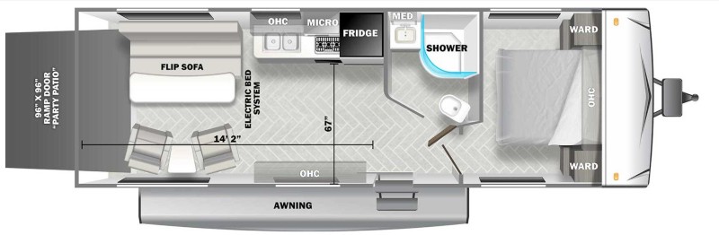 Travel Trailer With No Dinette Forest River Salem Cruiser Lite T251SSXL Floorplan