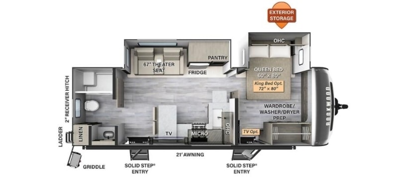 Travel Trailer With No Dinette Rockwood Signature 8262RBS Floorplan