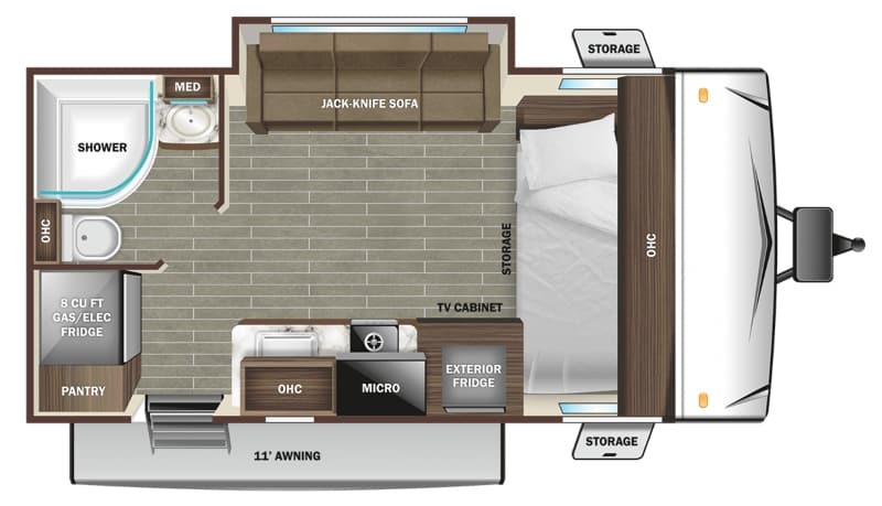 Travel Trailer With No Dinette Starcraft Super Lite Maxx 16FBS Floorplan