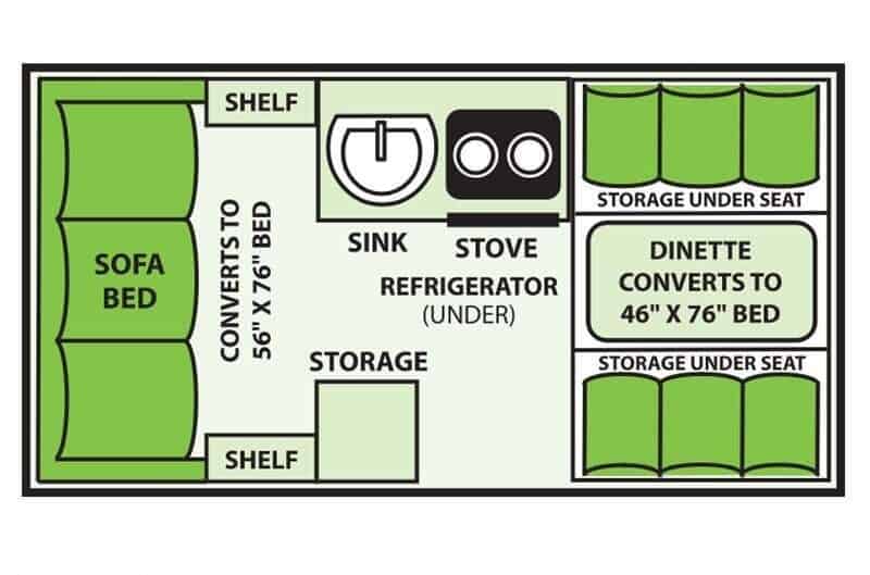 Travel Trailers Without Bathrooms Aliner Ranger 12 Floorplan