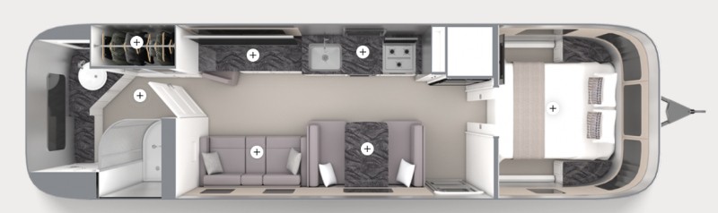 Travel Trailers Without Slideouts Airstream Classic 33FB Floorplan