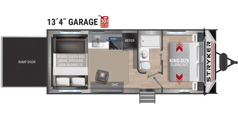 Travel Trailers Without Slideouts Cruiser RV Stryker ST2313 Floorplan