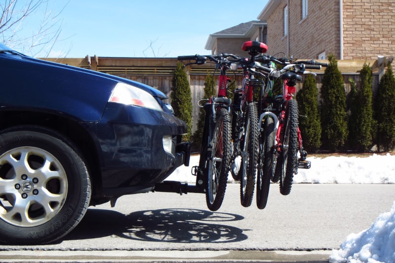 Types of Bike Racks that Work with a Pop-Up Camper Tow Vehicle Front Hitch Rack