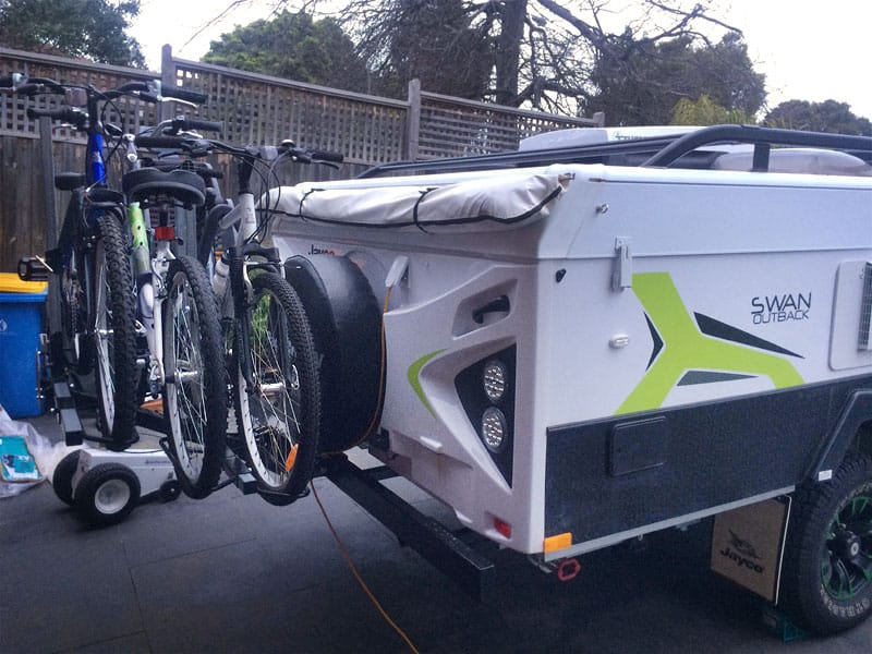 Bike carrier for pop up online camper