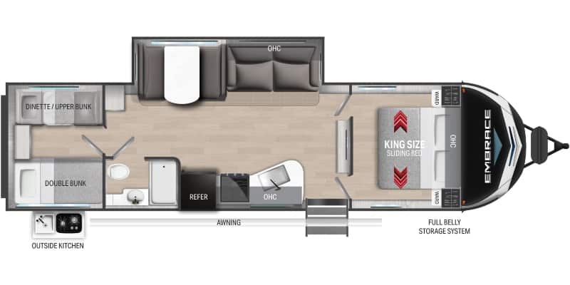 Travel Trailers With a Bunkhouse Cruiser Embrace EL280 Floorplan