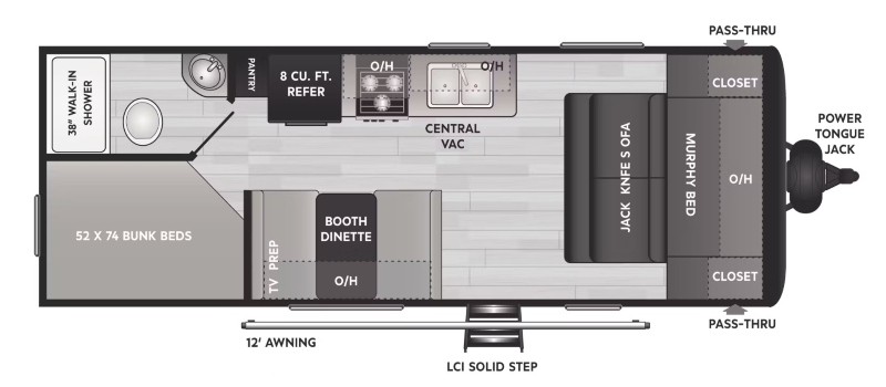 Keystone Hideout 21BHWE Floorplan