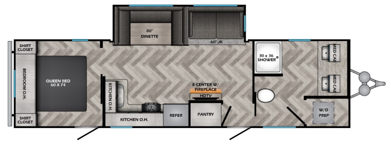 Crossroads ZINGER 298FB Floorplan