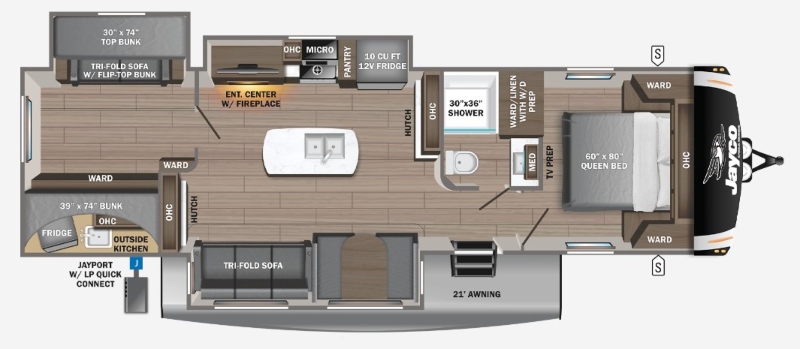 Jayco Eagle HT 312BHOK Floorplan