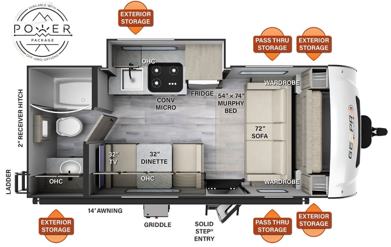 Rockwood Geo-Pro 19FDS Floorplan