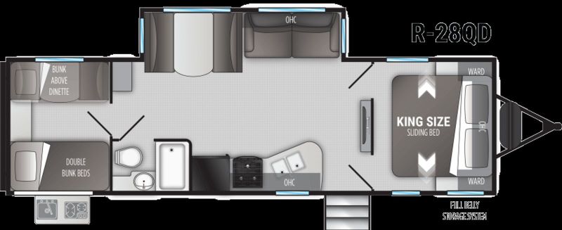 Cruiser RV Radiance R-28QD Floorplan