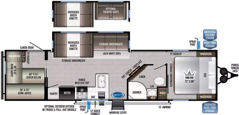 East to West Della Terra 291BH Floorplan