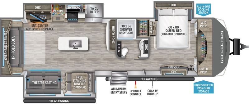 Grand Design Reflection 315RLTS Floorplan