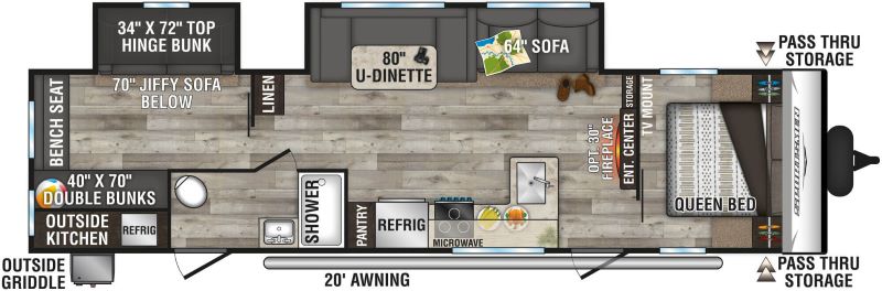 KZ Sportsmen SE 332BHKSE Floorplan