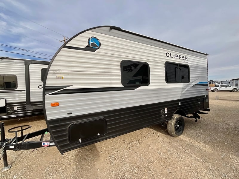 Coachmen Clipper 17CFQ Exterior one of the most spacious travel trailers under 3,500 lbs
