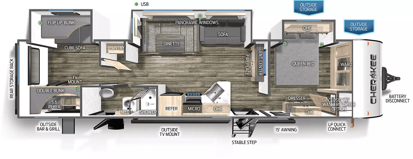 Cherokee 324TS floor plan