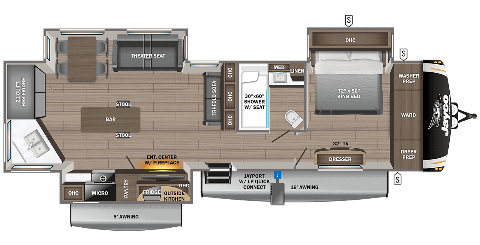 Jayco Eagle 332VCBOK floor plan